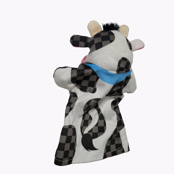 Melissa & Doug Cow Hand Puppet 9 inch Plush Farm Animal Bell Educational Toy - Picture 2 of 4